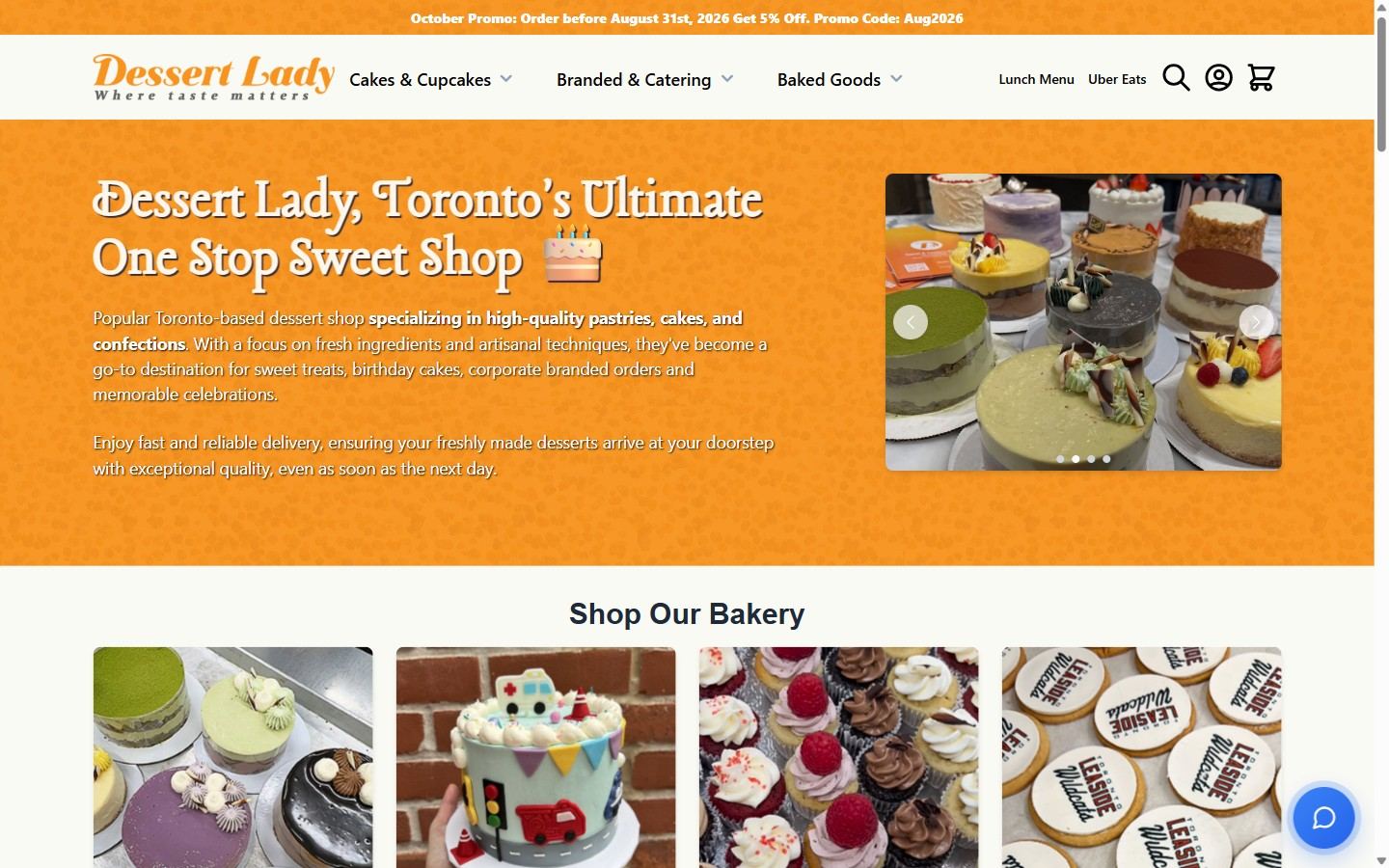 Dessert Lady website built by Chicago Web